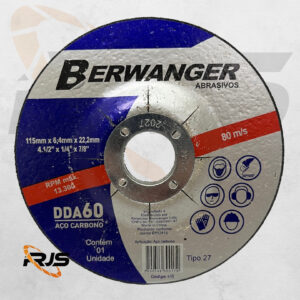 DISCO DE DESBASTE DDA60 - 115 x 6.4 x 22MM - BERWANGER - 13.300 RPM