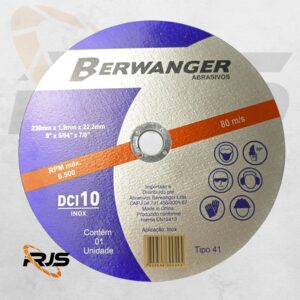 DISCO DE CORTE DCI10 - 230 x 1.9 x 22MM - BERWANGER