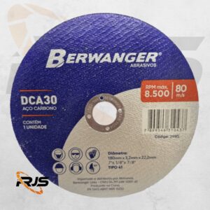 DISCO DE CORTE DCA30 - 180 x 3.2 x 22MM - BERWANGER