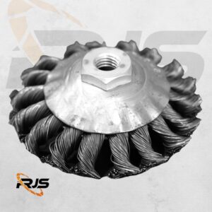 ESCOVA CÔNICA AÇO TRANÇADA 115MM ROSCA M14 ABRASFER